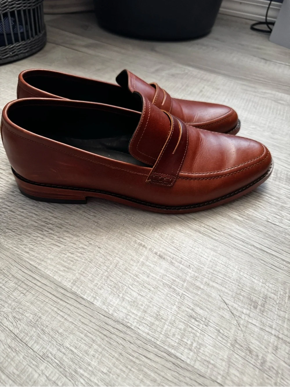 Nisolo Men's Penny Loafers in Chestnut